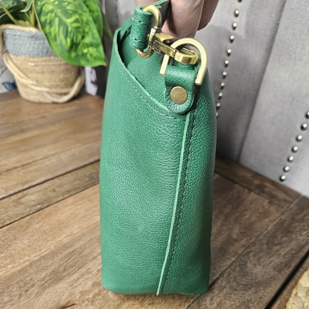 Portland Leather Goods Large Poppy Crossbody Bacalar Green - Picture 6 of 16